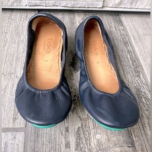 Tieks California Navy Blue Leather Ballet  Comfy Casual Flats Women’s Size 6